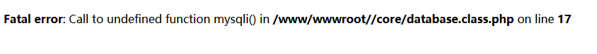 function mysqli() 錯誤