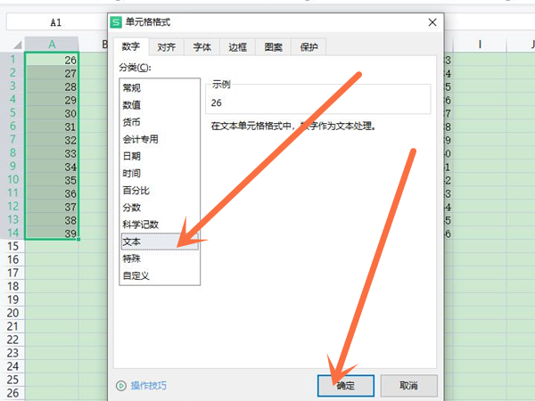 單元格格式怎么設置成文本格式