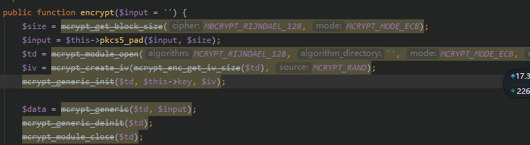 mcrypt_get_block_size 在程序中中間為什么會(huì)有一條橫線