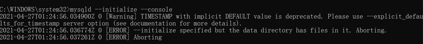 MySQL初始化錯誤，求解