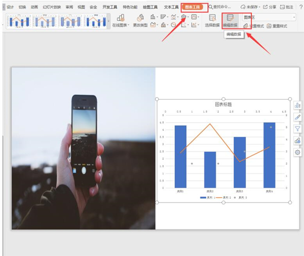 PPT中組合兩個(gè)圖表表現(xiàn)數(shù)據(jù)關(guān)系方法