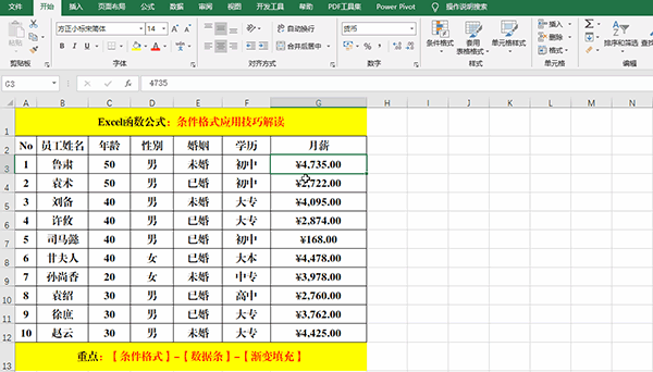 Excel 2019中使用條件格式分析數據的7類方法教學