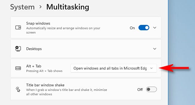 怎么阻止Windows11在Alt+Tab中顯示邊緣選項卡?