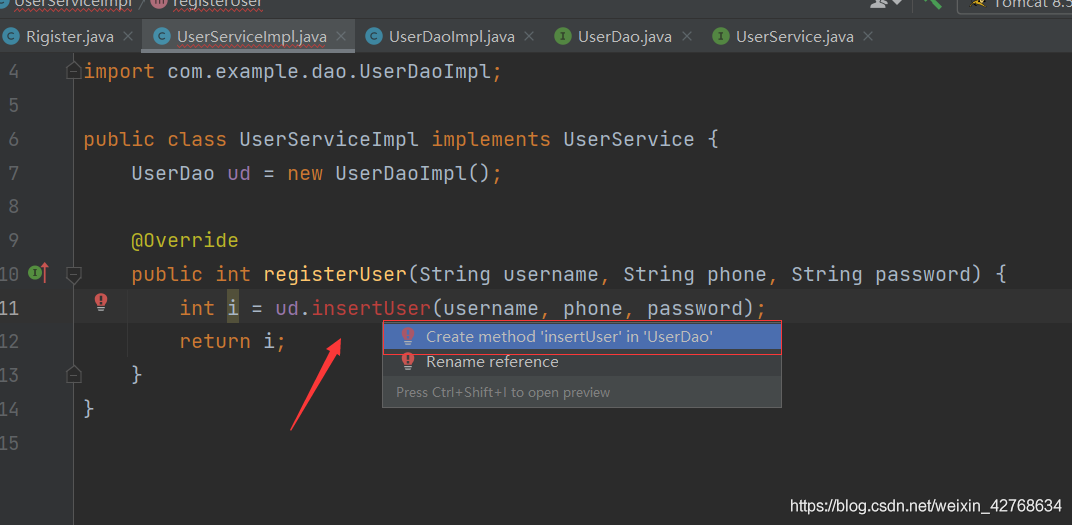 android 仿微信demo——注冊功能實現(服務端)