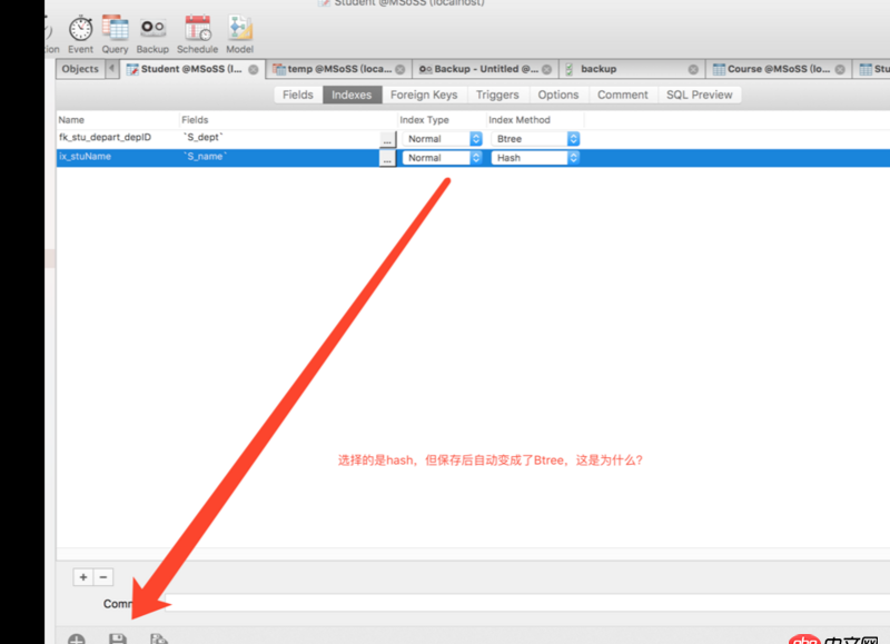 navicat - 數據庫建索引選擇的是hash，但保存后自動變成了btree|實踐時mysql四種引擎都有什么要注意的？