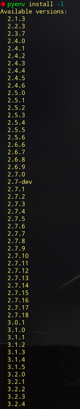 Python使用pyenv實現多環境管理