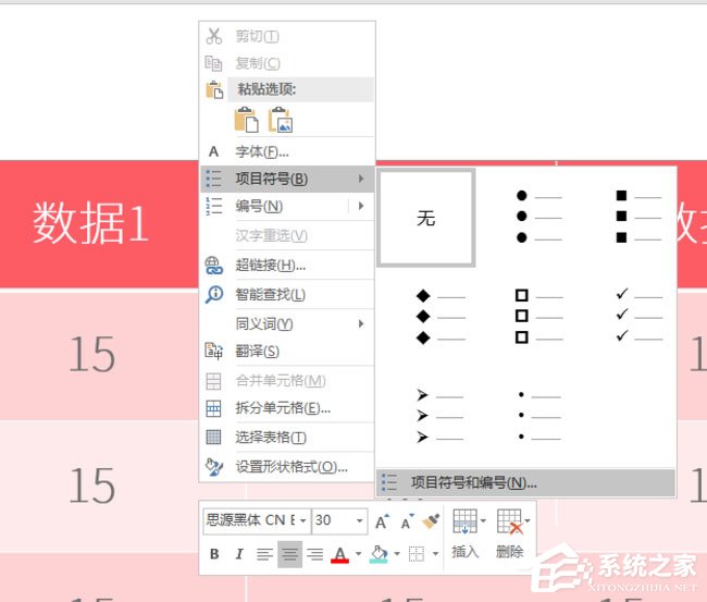 PPT表格怎么添加項目符號？PPT表格添加項目符號的方法