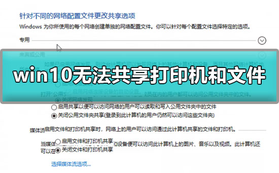 Win10無法共享打印機和文件怎么辦