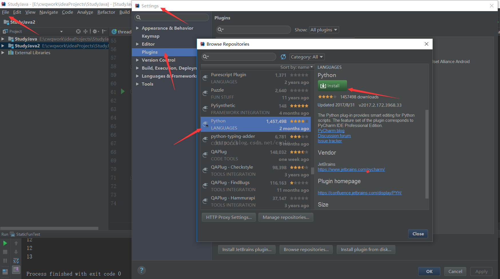 python與idea的集成的實現(xiàn)