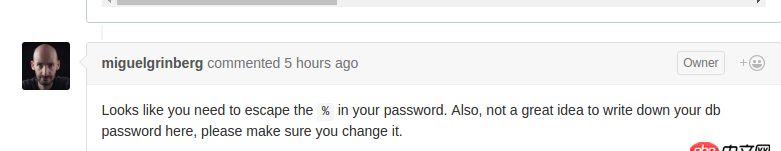 mysql - flask-migrate 創建遷移腳本報錯（ValueError: invalid interpolation syntax）