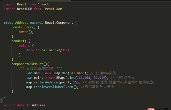 javascript - react+百度地圖