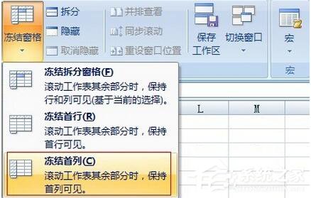 Excel2007如何凍結(jié)窗口？
