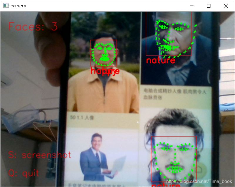 Python+Dlib+Opencv實現人臉采集并表情判別功能的代碼