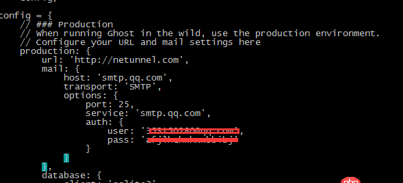 node.js - Ghost Blog怎么配置email用QQ郵箱