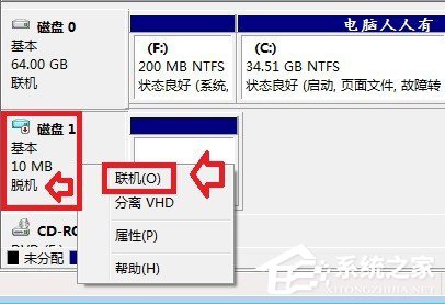 Win7系統(tǒng)磁盤處于脫機(jī)狀態(tài)的具體解決方法