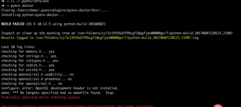 python - MAC 安裝pyenv發生的問題