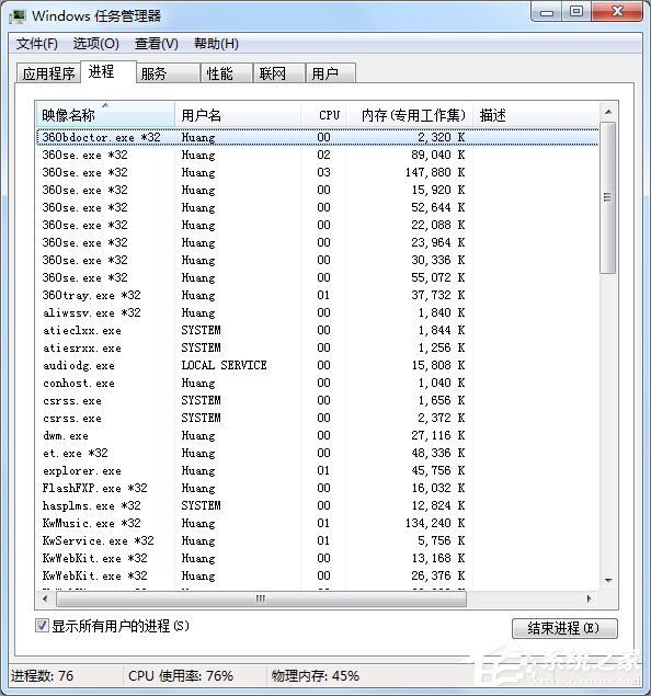 Win7如何打開任務管理器?