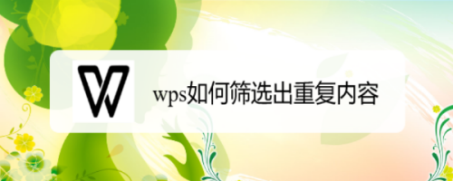 wps重復內容怎么篩選出來