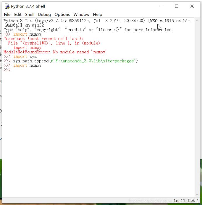 在Python IDLE 下調用anaconda中的庫教程