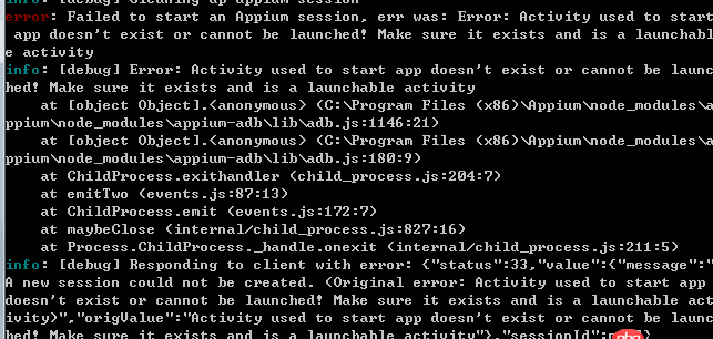 python-appium代碼運行報錯