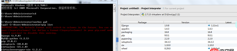 在虛擬中配置了django mysql-python 但是pycharm中project interpreter沒有