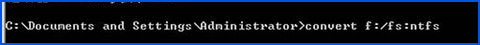 WinXP環境下磁盤格式FAT32轉NTFS命令是什么?