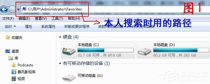 Win7系統IE瀏覽器收藏夾位置在哪？