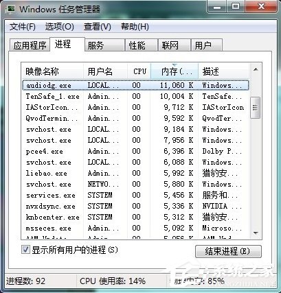 Win7任務管理器中哪些進程可以關閉？