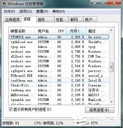 Win7任務管理器中哪些進程可以關閉？
