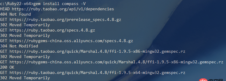 sass - gem install compass 使用淘寶 Ruby 安裝失敗，出現 404