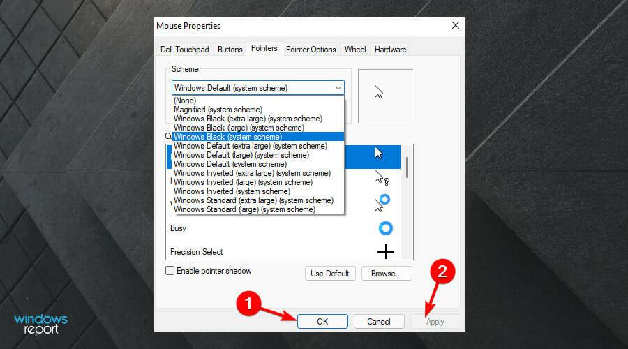 如何在Windows 11中將光標更改為暗模式?