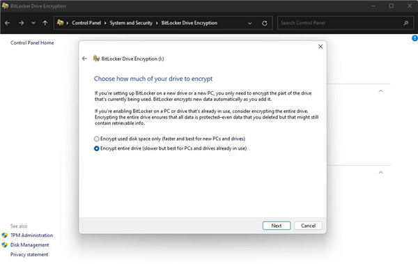 Win11如何快速加密硬盤？教你Win11上快速加密硬盤的方法