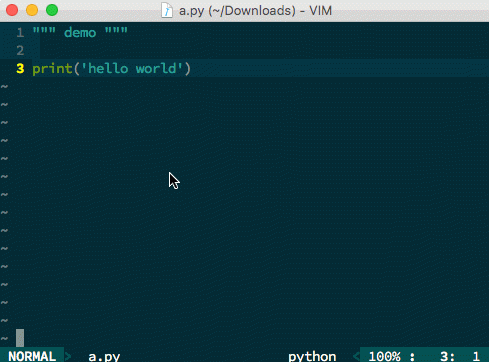 在使用Vim編輯Python這類的腳本時,如何在下方嵌入一個小小的shell,以方便觀察輸出結果?