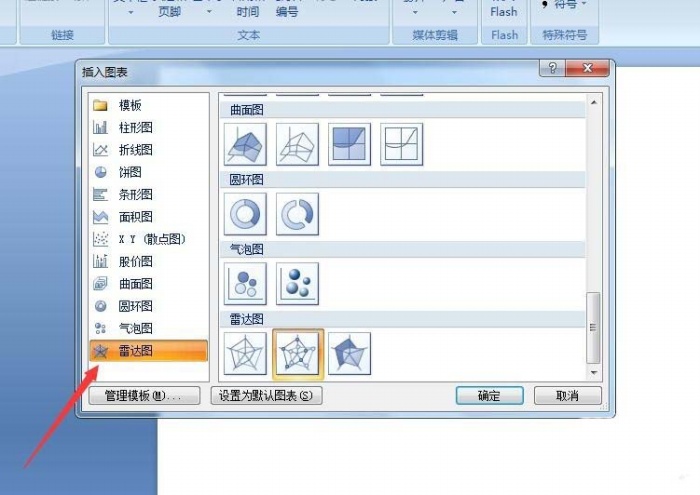 ppt中插入雷達(dá)圖圖表具體操作步驟