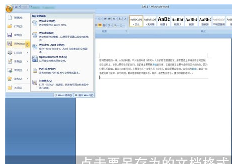 Word中實(shí)行另存為具體操作方法