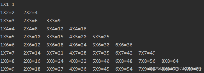 Java中四種9*9乘法表的實(shí)現(xiàn)方式(附代碼)