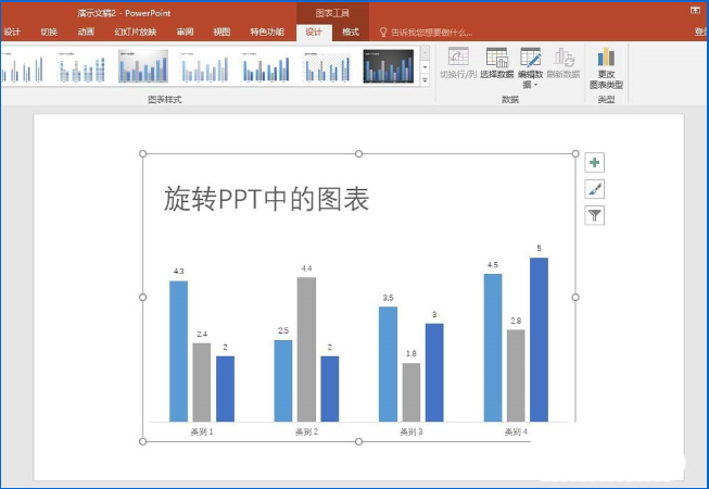 使用ppt旋轉(zhuǎn)圖表具體操作流程