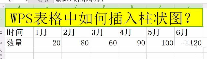 WPS表格中插入柱形圖具體操作流程