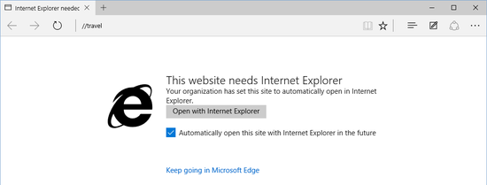 Win 10 Edge瀏覽器可兼容IE網站,為照顧企業用戶