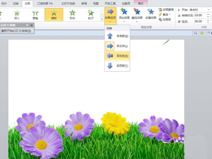 ppt設計出柳條生長動畫效果的操作步驟