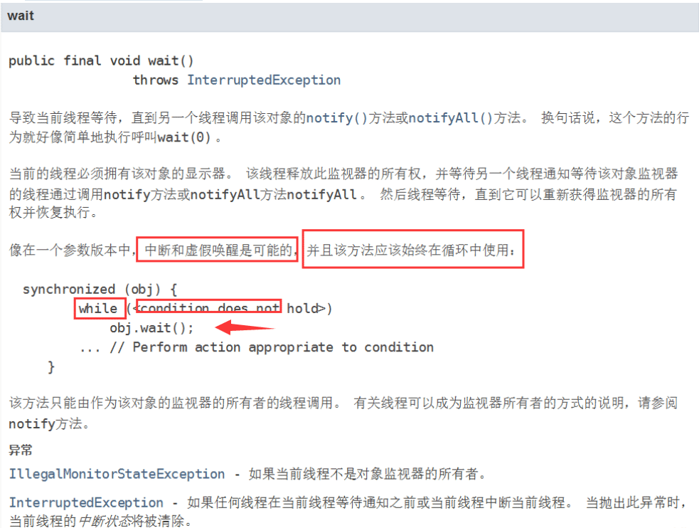 Java wait和notify虛假喚醒原理