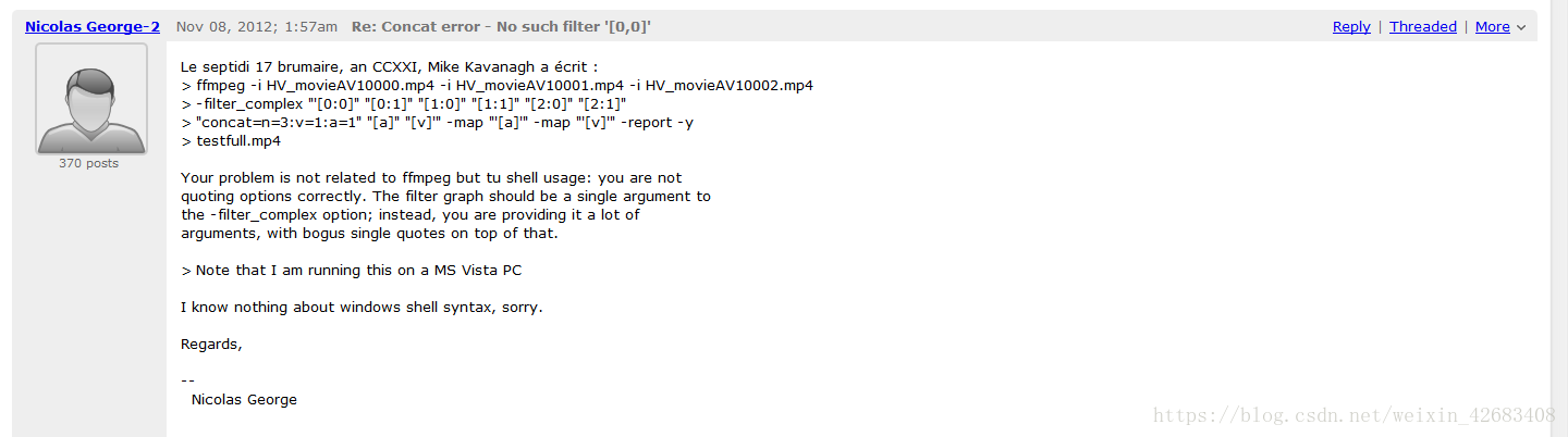 解決java執(zhí)行cmd命令調(diào)用ffmpeg報(bào)錯(cuò)Concat error - No such filter