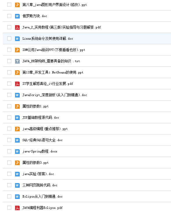 java視頻教程與文檔教程