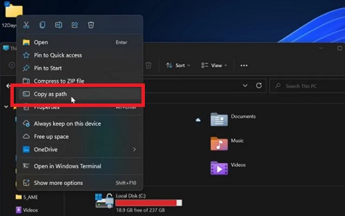 Win11資源管理器可以更簡便的復制文件和文件夾路徑