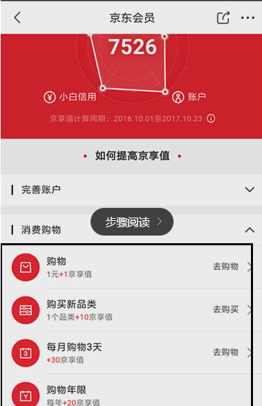 手機京東APP中提升京享值具體操作方法