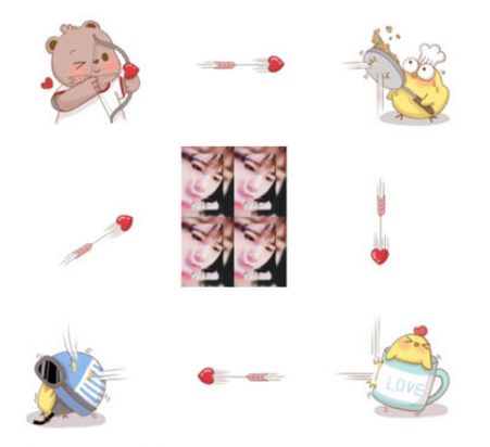 微信朋友圈丘比特射愛心表白圖詳解 七夕九宮格有哪些小熊射愛心表白圖片