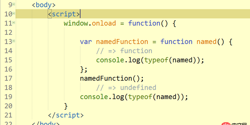 javascript - console.log(typeof(named));的位置不同，第二個為什么會顯示undefined ？