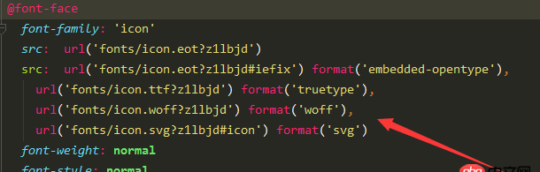 javascript - stylus格式的圖標字體里url無法解析