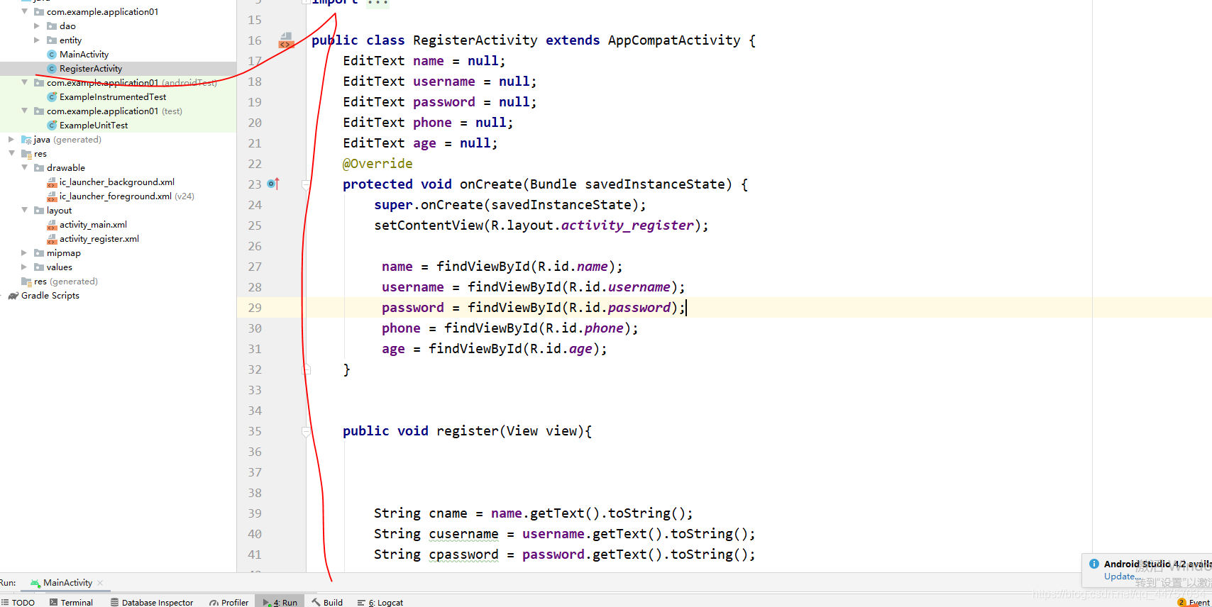 Android Studio連接MySql實現(xiàn)登錄注冊(附源代碼)