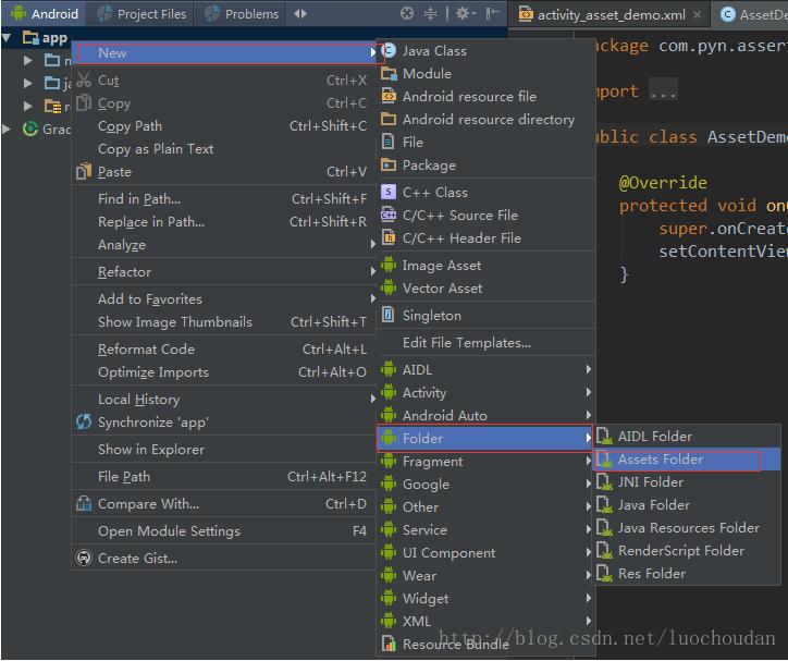 Android 使用gradle打包Assets目錄的案例